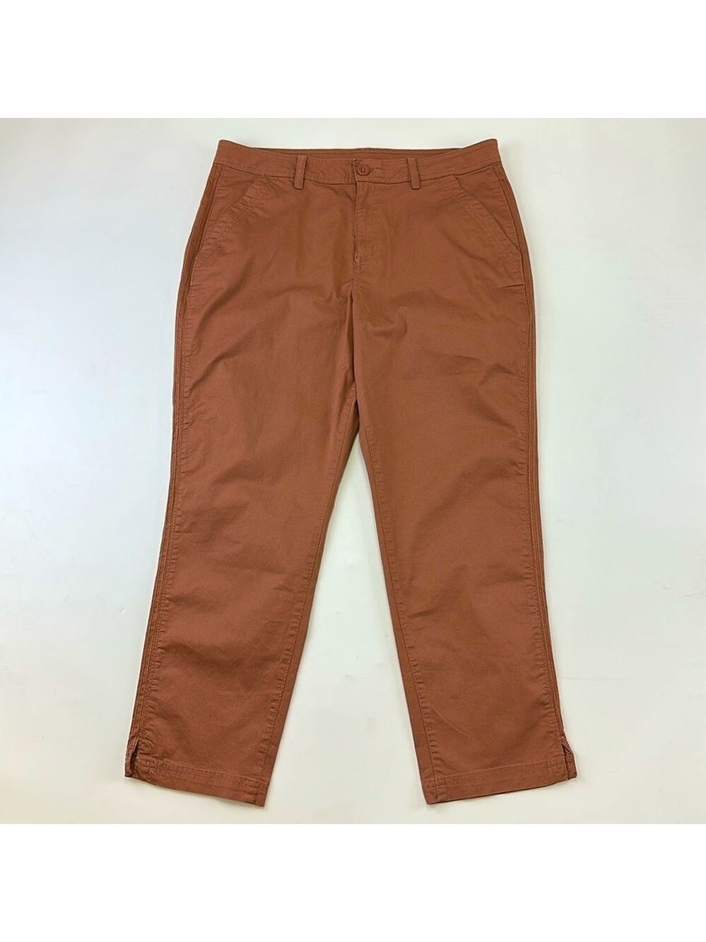 Eddie Bauer stretch cotton chinos Legend Wash Straight leg paprika Size 14 women